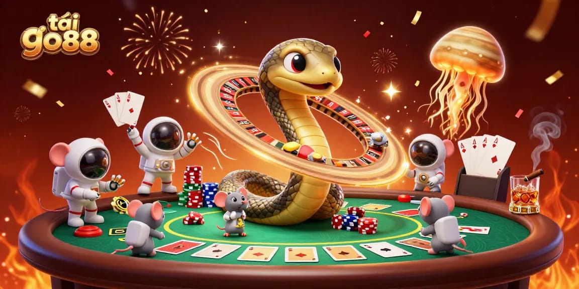 Engage in cosmic gambling with tải go88 as astronaut mice bet on space-themed roulette!
