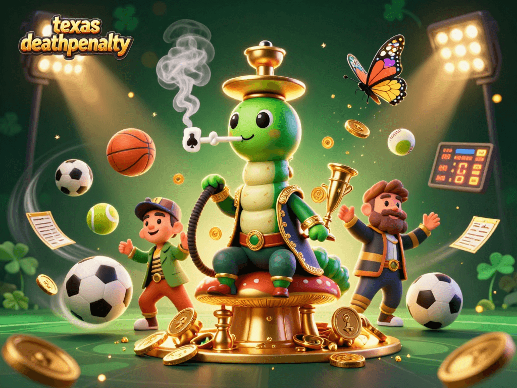 Experience the thrill of texasdeathpenalty with a vibrant 3D illustration featuring gambling elements and rich casino themes.