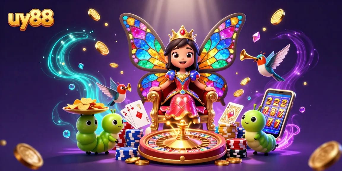 Engage with uy88's vibrant casino scene featuring animated characters and dynamic game elements.