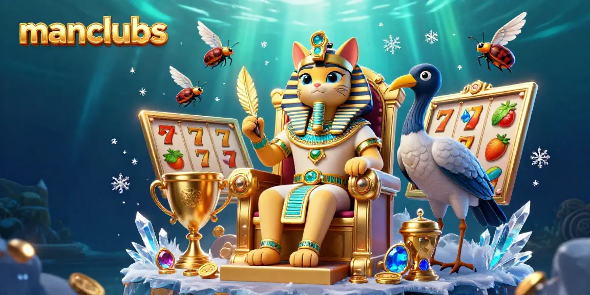 Join manclubs for an enthralling casino experience with vibrant slot elements and engaging characters.