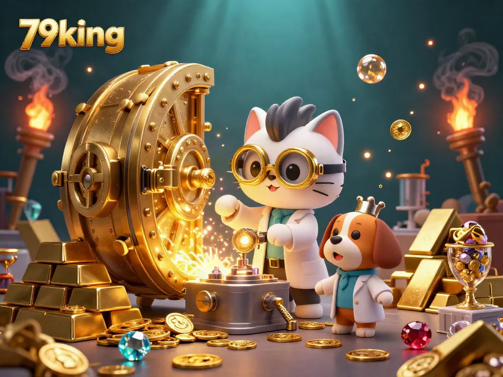 Engage with thrilling gameplay at 79king featuring the mad scientist cat in a vibrant casino setting.