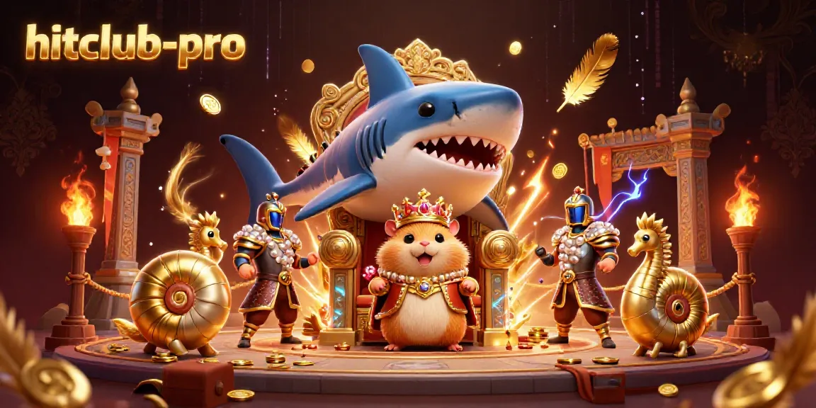 Experience the thrill of hitclub-pro as a fierce golden hamster king reigns in a vibrant casino-themed arena.