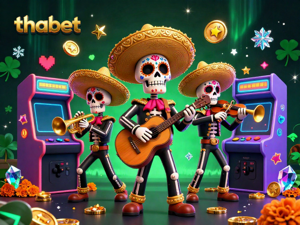 Experience thrilling gameplay at Thabet with a vibrant 3D casino scene featuring lively characters and animated gaming elements.