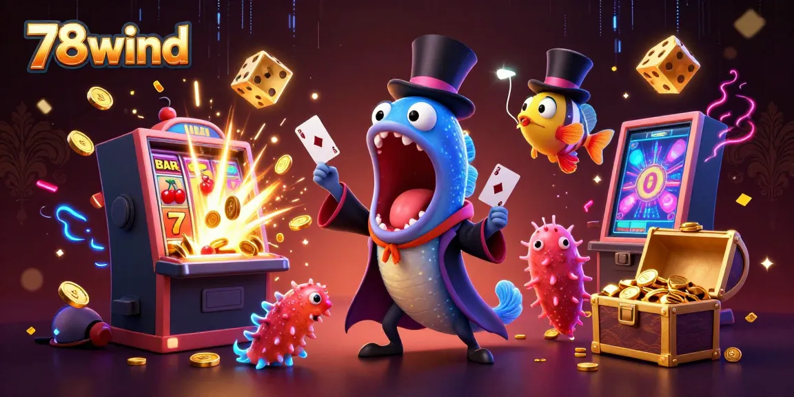 Experience thrilling gameplay with 78wind in this vibrant underwater casino scene featuring animated characters.