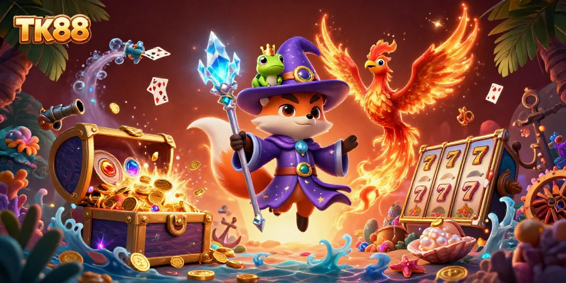 Engage with TK88 now to unveil a vivid casino adventure featuring enchanting characters and dynamic slot elements.