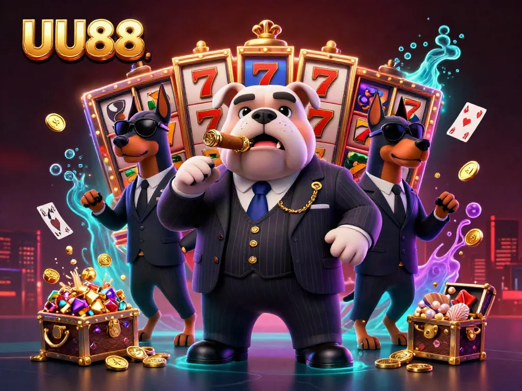 Engage with the thrilling world of UU88 gaming, featuring dynamic slot reels and vibrant characters for an exhilarating online experience.