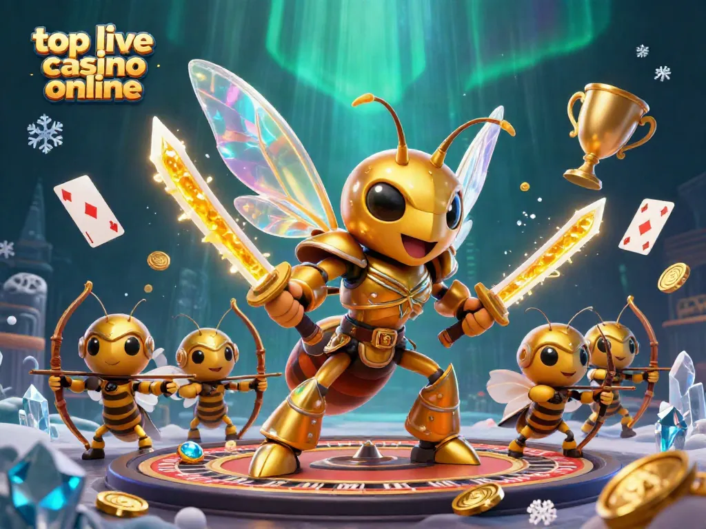 Engage in top live casino online with a thrilling 3D scene of majestic characters and vibrant game elements.