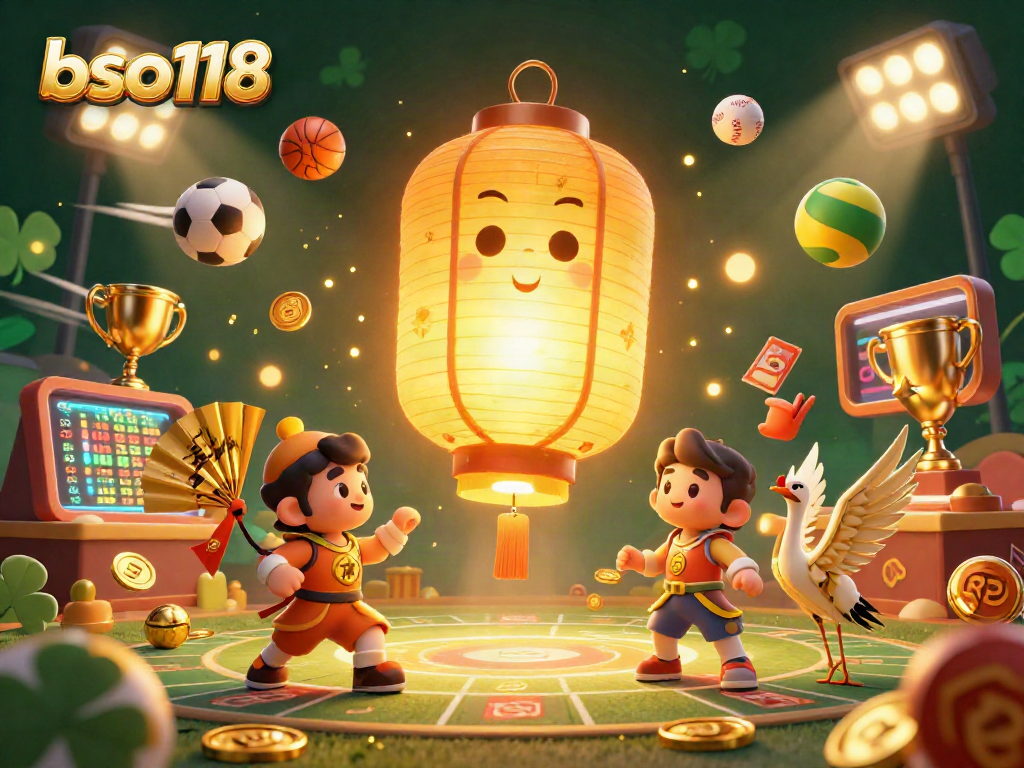 Engage with exciting sports betting dynamics at bso118 with golden elements and energetic characters.