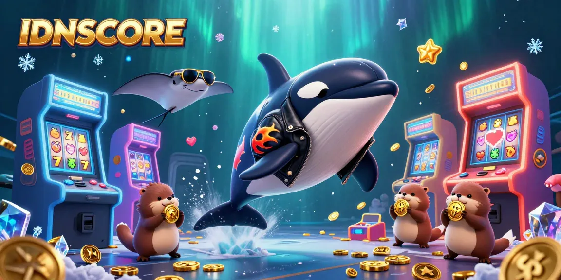 Engage with IDNSCORE's vibrant underwater casino scene featuring playful characters and exciting game elements.