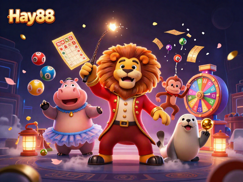 Experience the excitement of Hay88 with vibrant casino elements and lively characters.