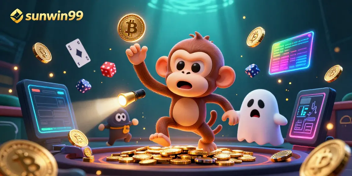 Experience casino excitement with the sunwin99 animated poltergeist and curious puppy in an enchanting environment.