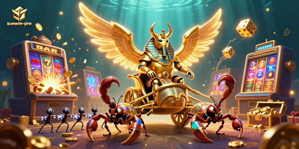 Engage with sunwin-pro's thrilling casino adventures featuring a vibrant 3D illustration.