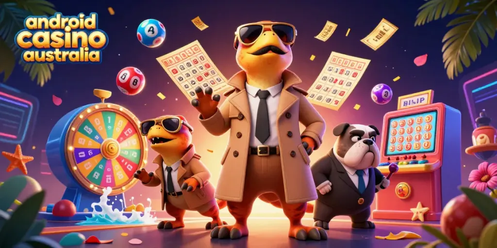 Engage in thrilling gameplay at the android casino Australia with vibrant characters and game elements.