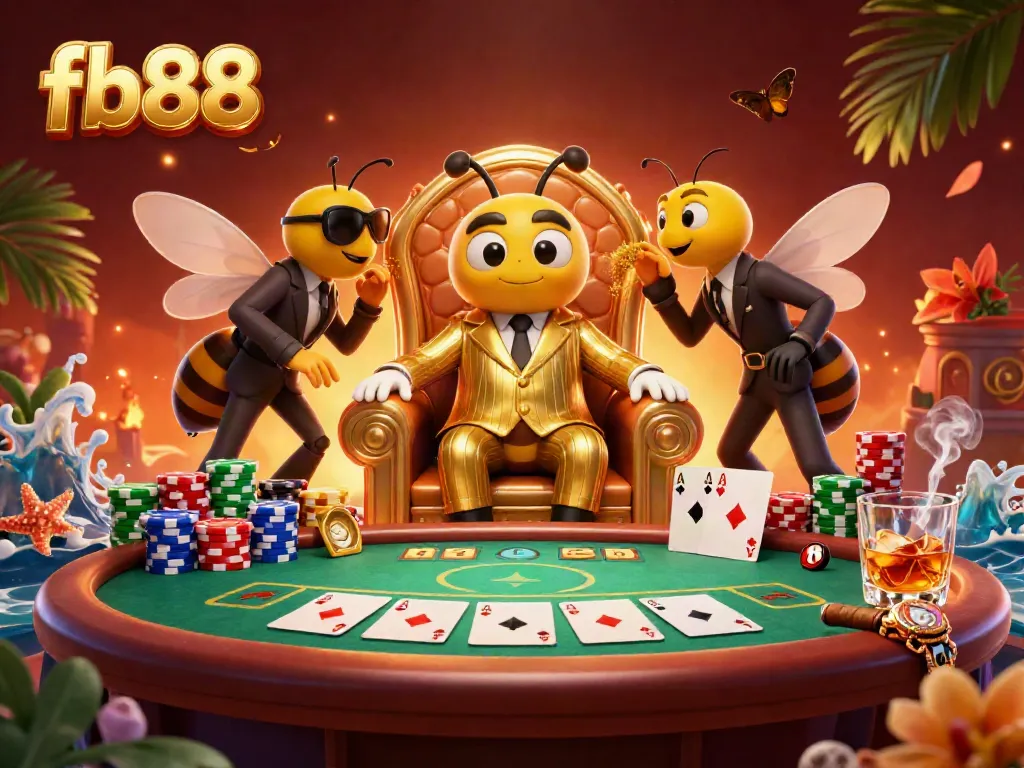 Join the exciting fb88 casino scene with a dynamic bumblebee mob boss and poker details.