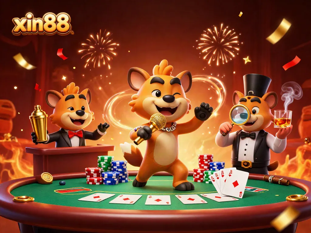 Experience the vibrant comedy casino at xin88 with hyenas entertaining and gaming action.