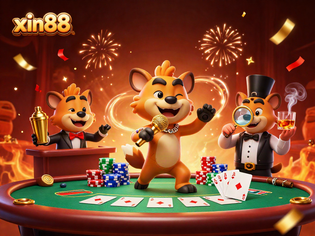 Experience the vibrant comedy casino at xin88 with hyenas entertaining and gaming action.