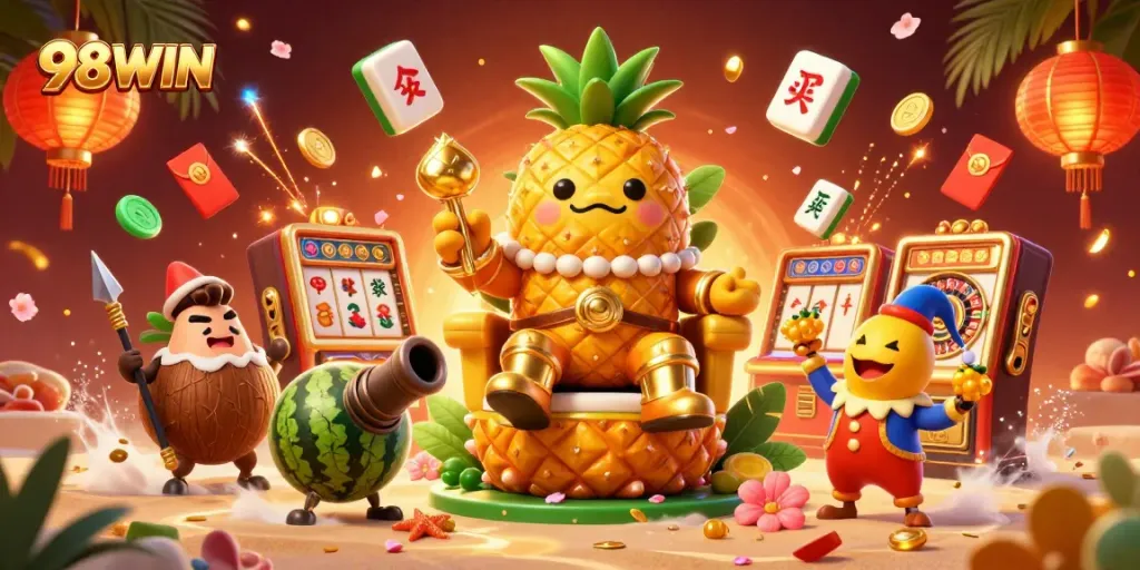 Experience thrilling gameplay at 98WIN with an enchanting casino scene featuring vibrant elements.
