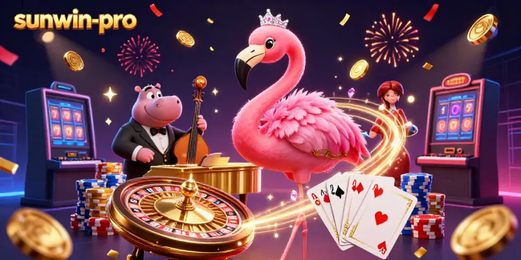 Experience the vibrant gameplay of sunwin-pro with casino-themed action in a lively scene.