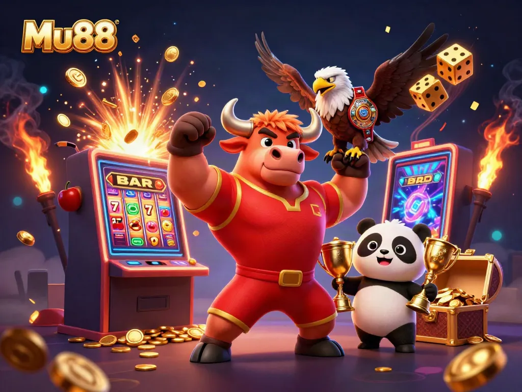 Mu88 celebrates winning moments with vibrant 3D characters and dynamic casino elements