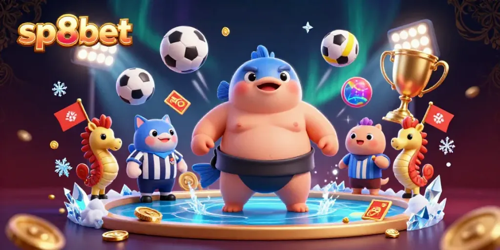 Experience the exciting world of sp8bet with colorful 3D characters and dynamic sports betting elements.