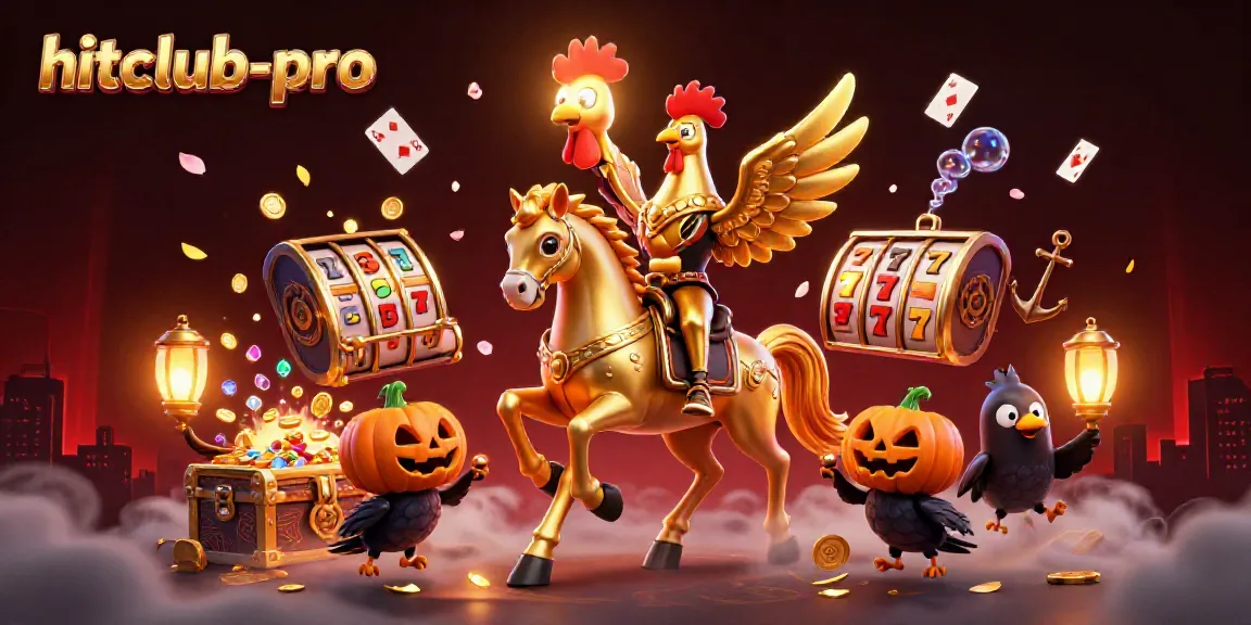 Experience hitclub-pro with a magical casino scene featuring a golden rooster and treasures.
