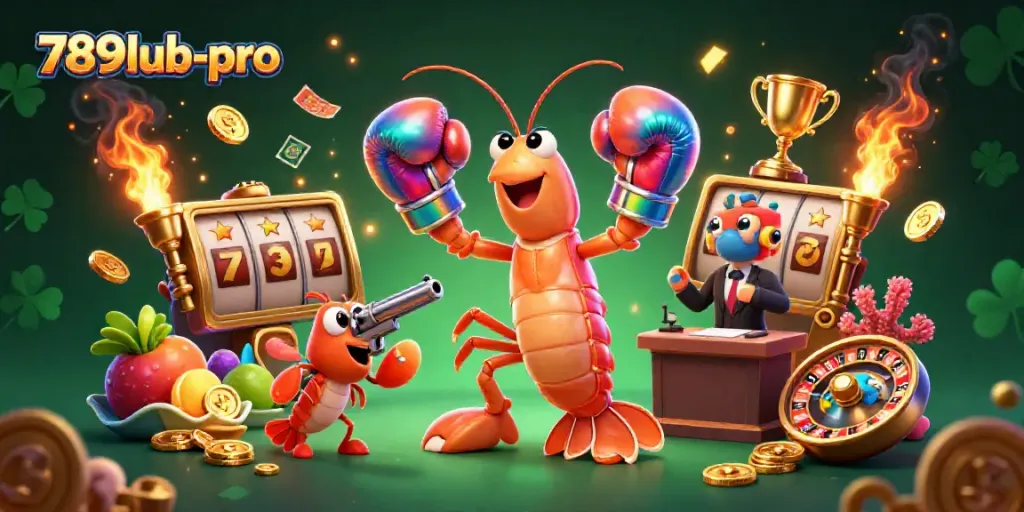 Experience the vibrant excitement of 789lub-pro with a dynamic casino scene featuring an energetic group of characters.